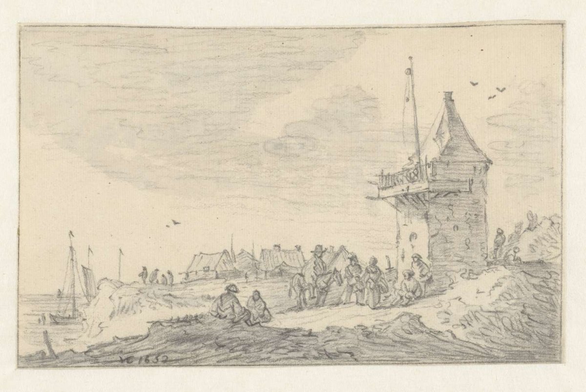 Fire beacon on the dunes, anonymous, 1652