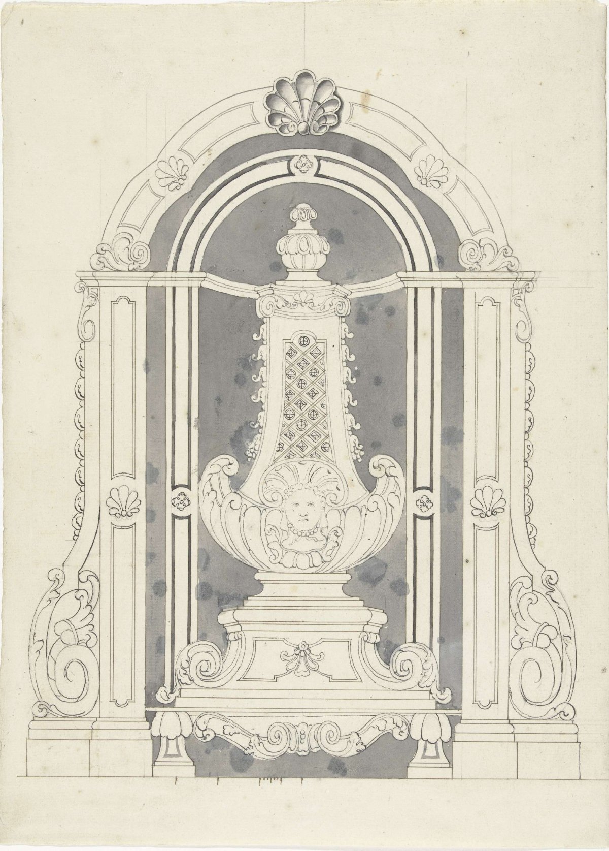 Design for a garden ornament, Daniël Marot (II), 1705 - 1769