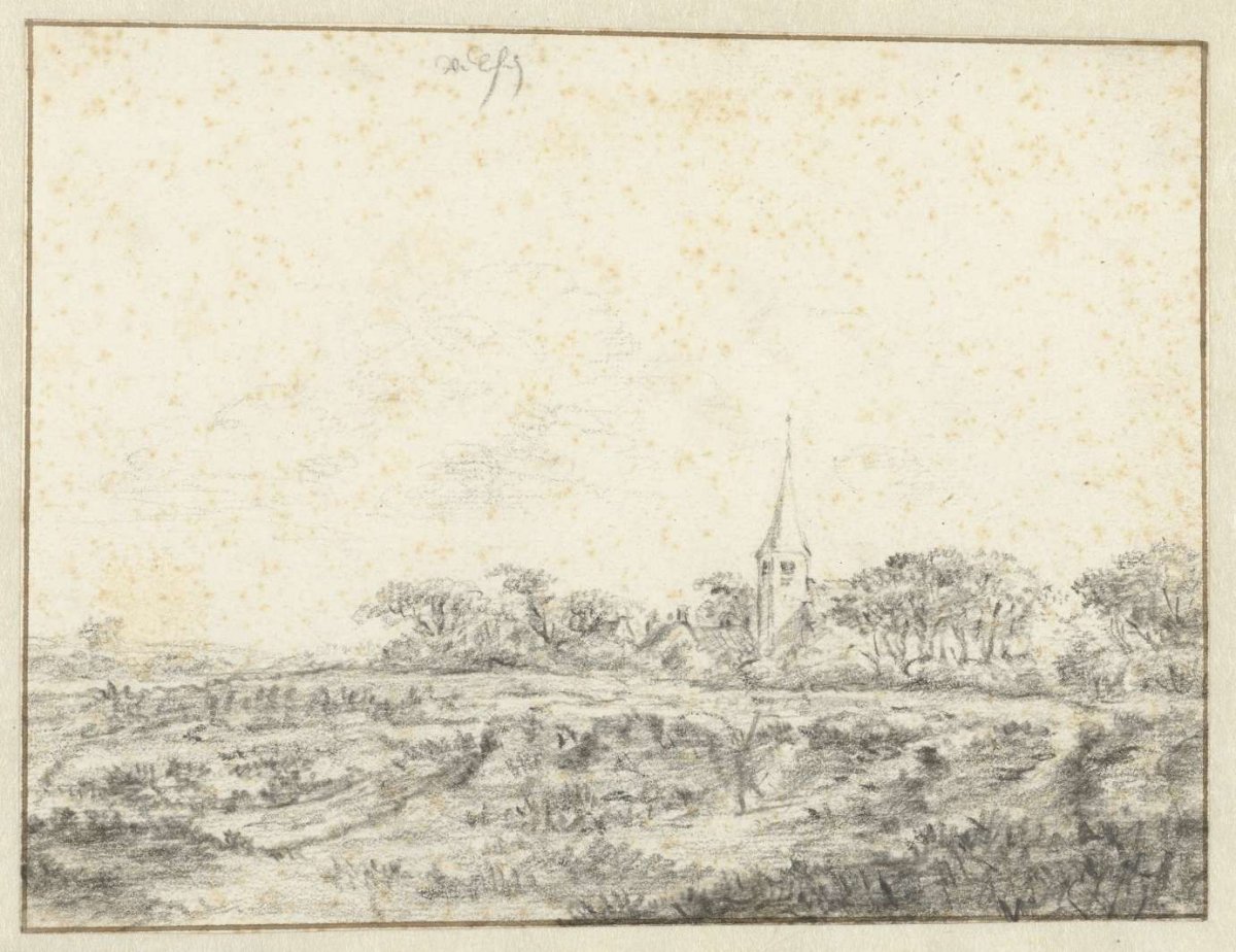 Landscape with the Church of Sint Engelmundus, Driehuis, near Velsen, anonymous, c. 1650 - c. 1675