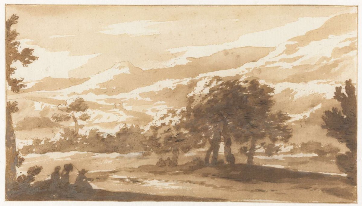 Mountainous landscape in Italy, Jan de Bisschop, 1648 - 1671