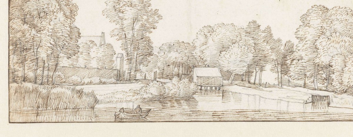 River view on the Vecht, Jacob Esselens, 1636 - 1687