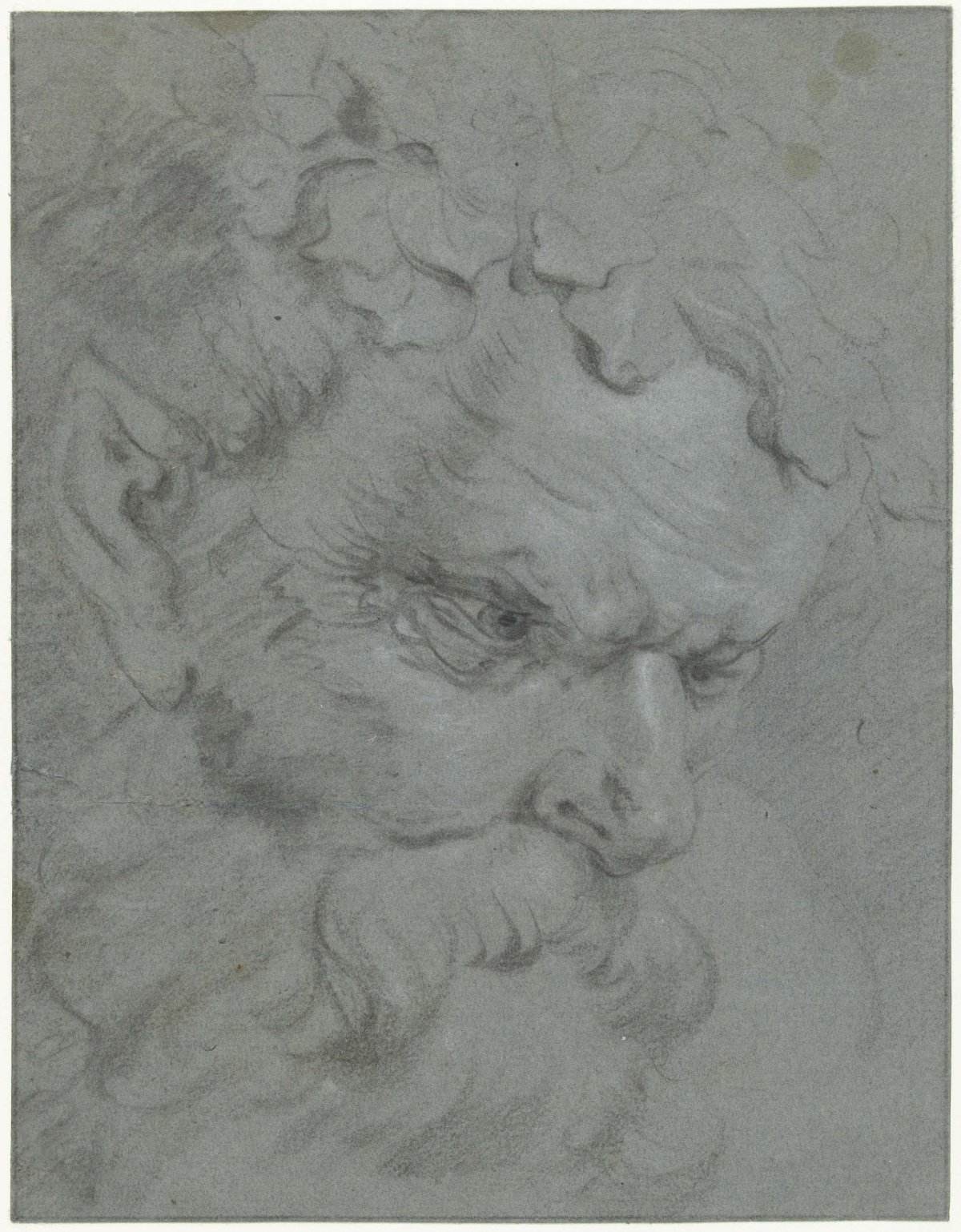 Bacchus head, looking down to the right, Anthony van Dyck, 1610 - 1641
