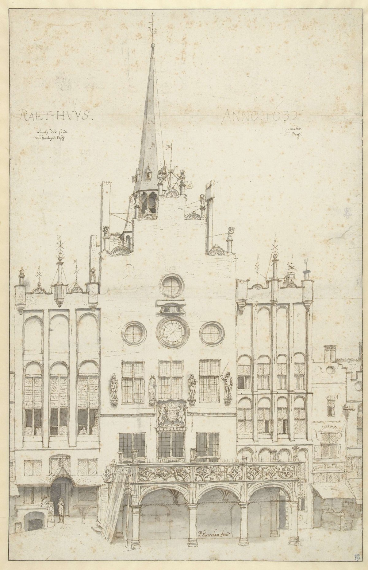 View of the Town Hall, 's-Hertogenbosch, Pieter Jansz Saenredam, 1632