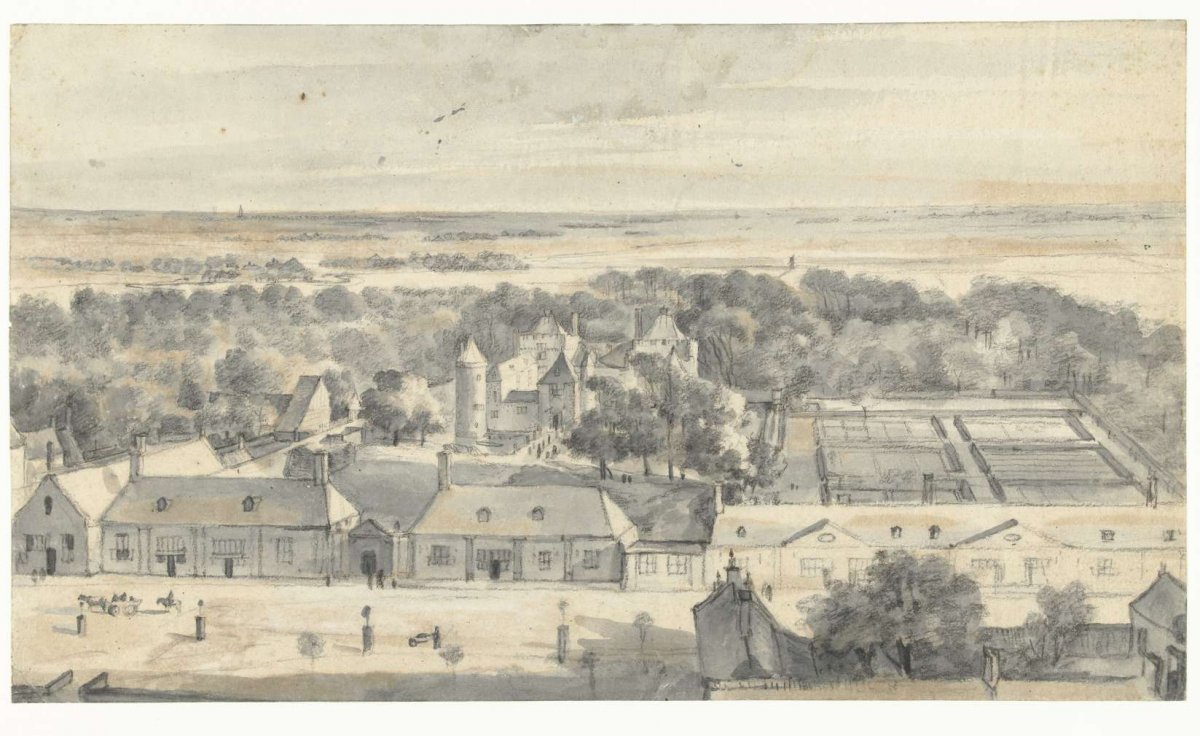 Bird’s-eye View of Slot Schagen, Seen from the North, Roelant Roghman, c. 1646 - c. 1647
