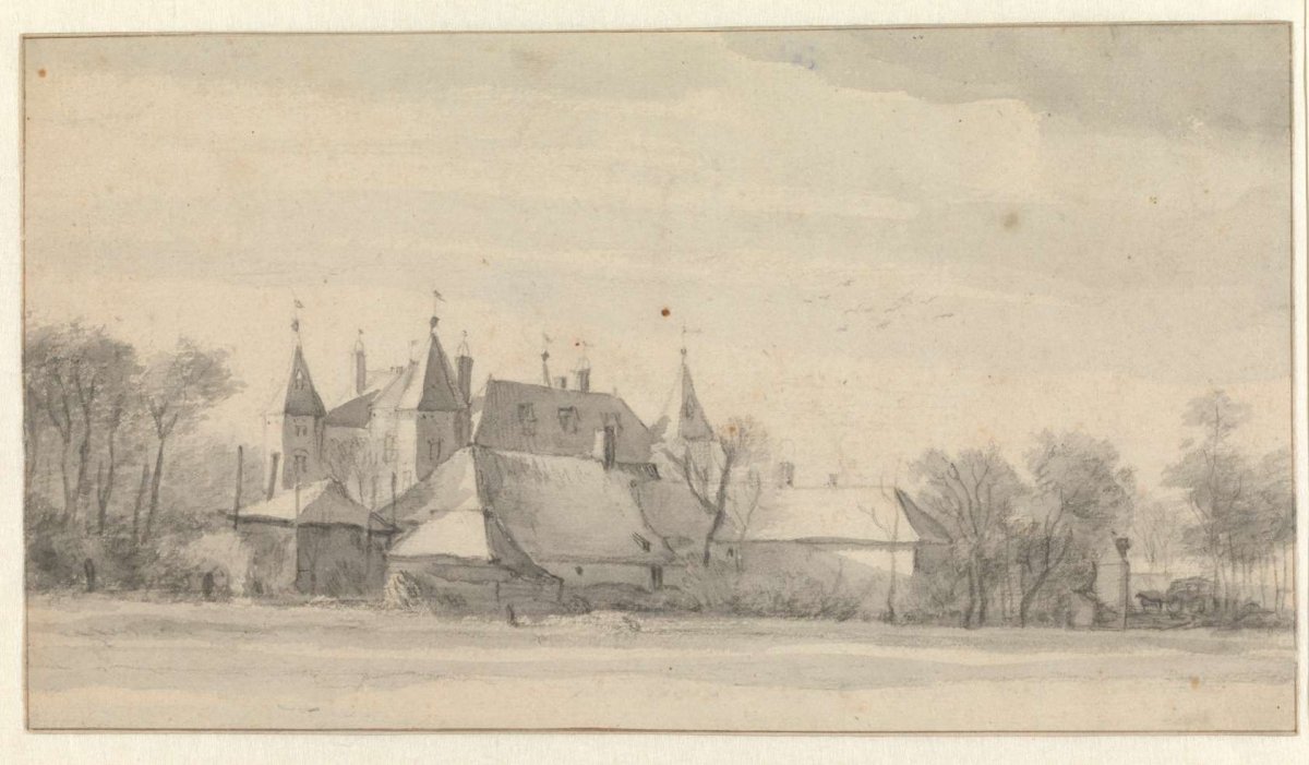 The village of Nederhorst and the castle from the south, Roelant Roghman, c. 1646 - c. 1647