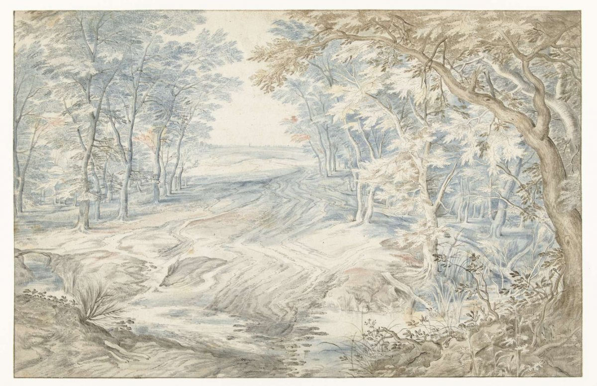 Fore at the edge of a forest, anonymous, 1650 - 1750