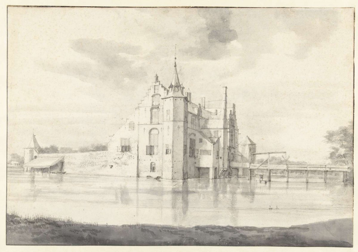 View of Huis Geervliet (Hof van Putten), Seen from the North-east, Roelant Roghman, c. 1646 - c. 1647