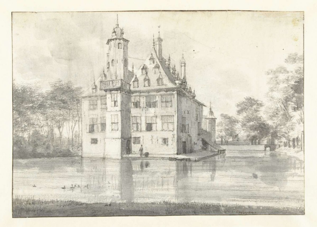 View of Huis te Voorn, Seen from the North-east, Roelant Roghman, c. 1646 - c. 1647