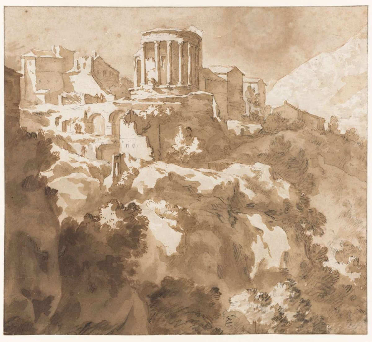 Temple of Vesta in Tivoli, Jan de Bisschop, 1648 - 1671