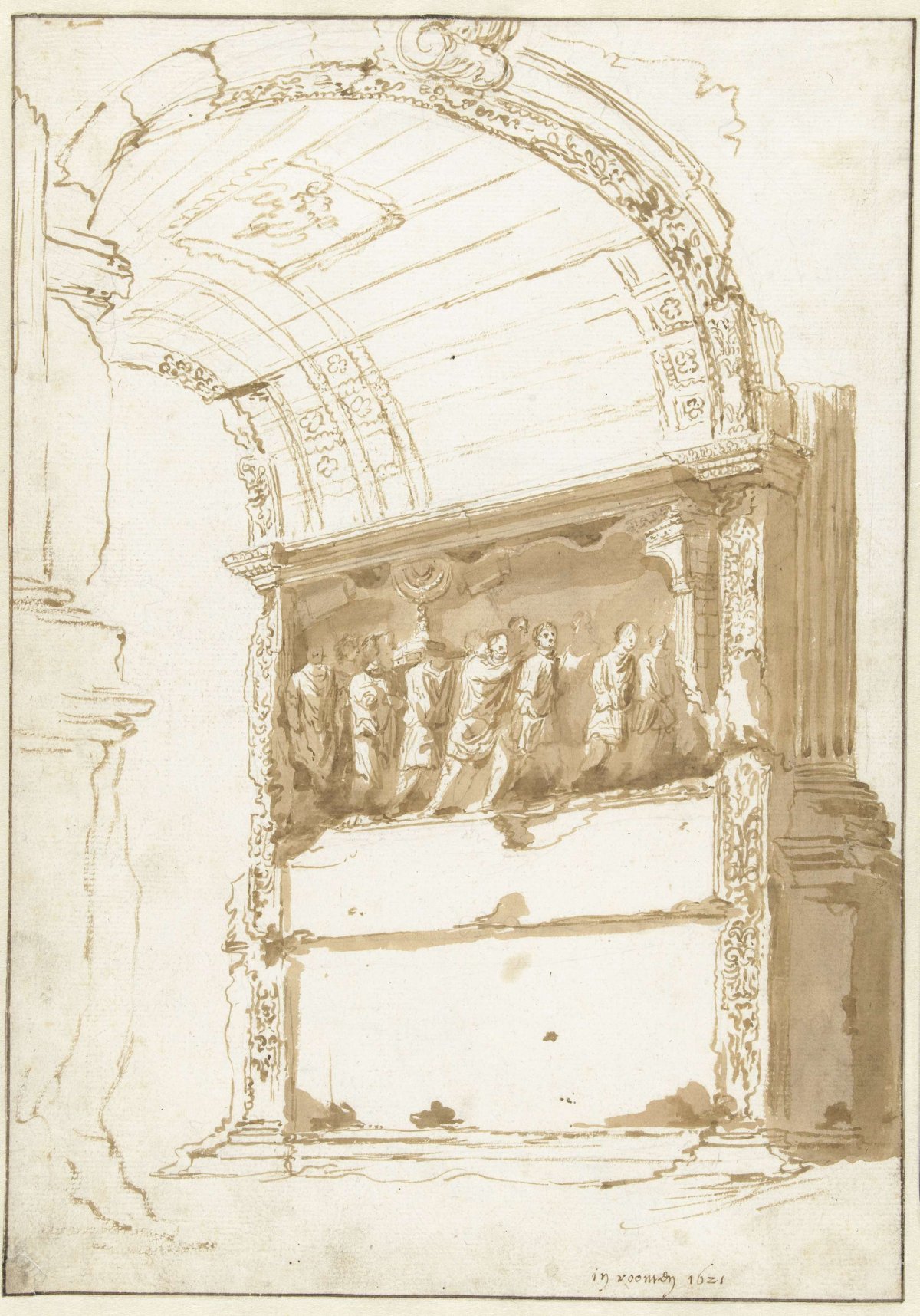 The Arch of Titus, Cornelis van Poelenburch, 1621