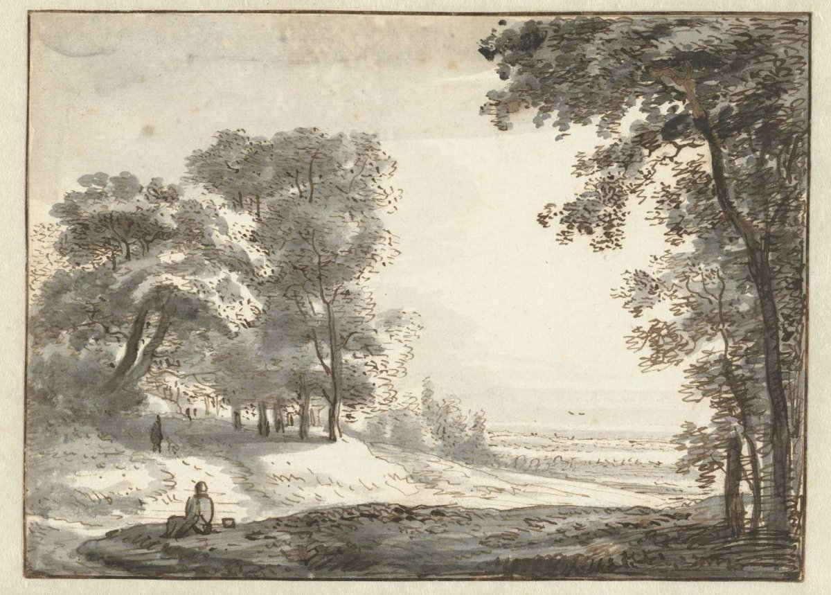 Wooded Landscape with a Resting Traveller, Roelant Roghman, c. 1657 - c. 1670
