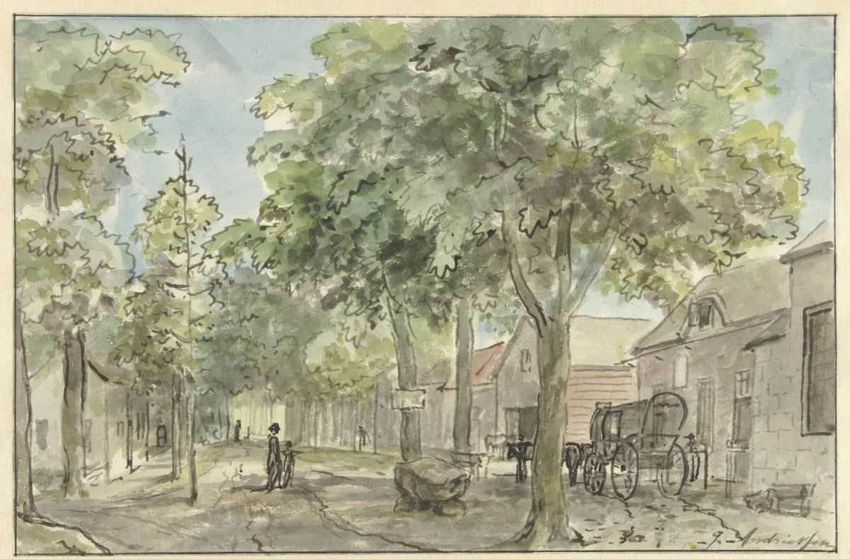 Dorpsstraat in Lage Vuursche, Jurriaan Andriessen, 1800