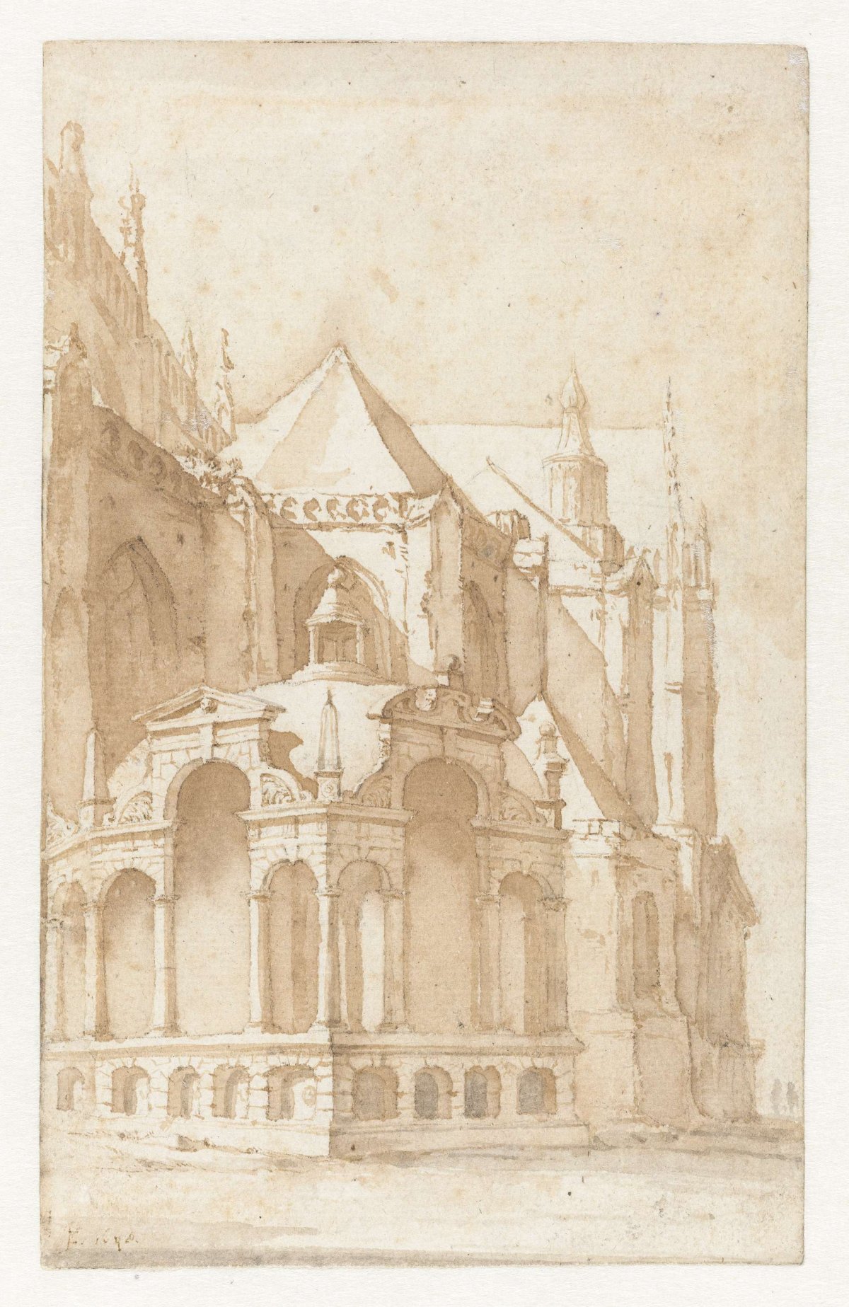 Beckeneel house at the Nieuwe Kerk in Amsterdam, Jan de Bisschop, 1648