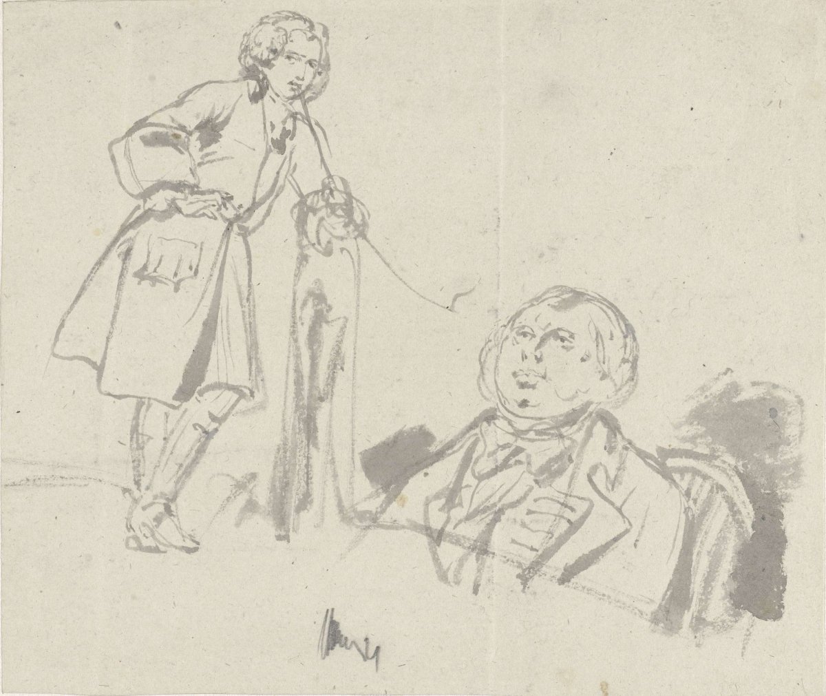 Two sketches of a man, David Bles, 1831 - 1898