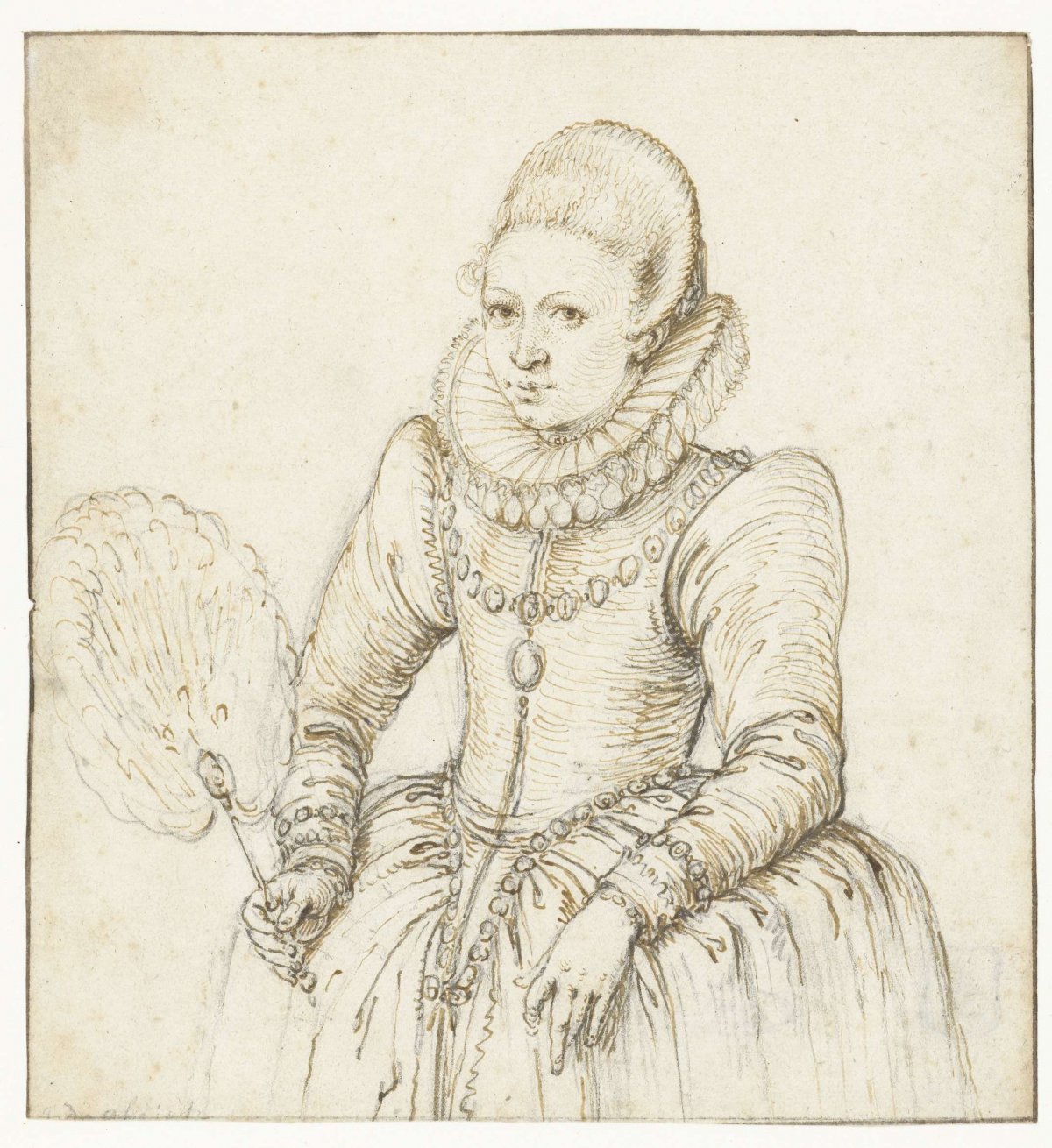 Portrait of a distinguished woman, Jacques de Gheyn (II), 1575 - 1625