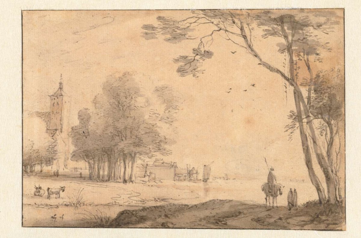 View of a Town near a River, Roelant Roghman, 1657