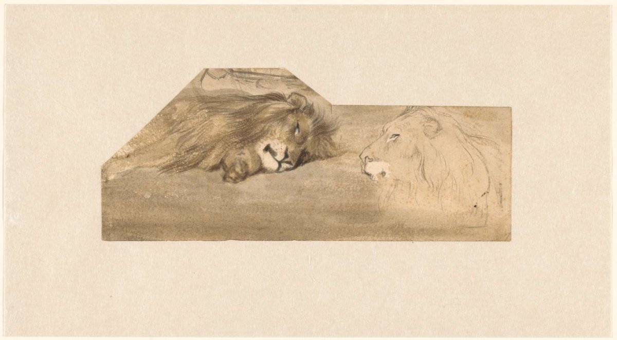 Studies of two lions, Wouter Johannes van Troostwijk, 1792 - 1810