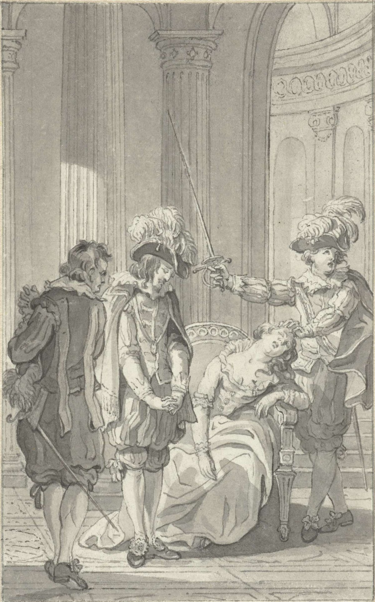 Illustration for the play Ines de Castro by Rhijnvis Feith, Reinier Vinkeles (I), 1793