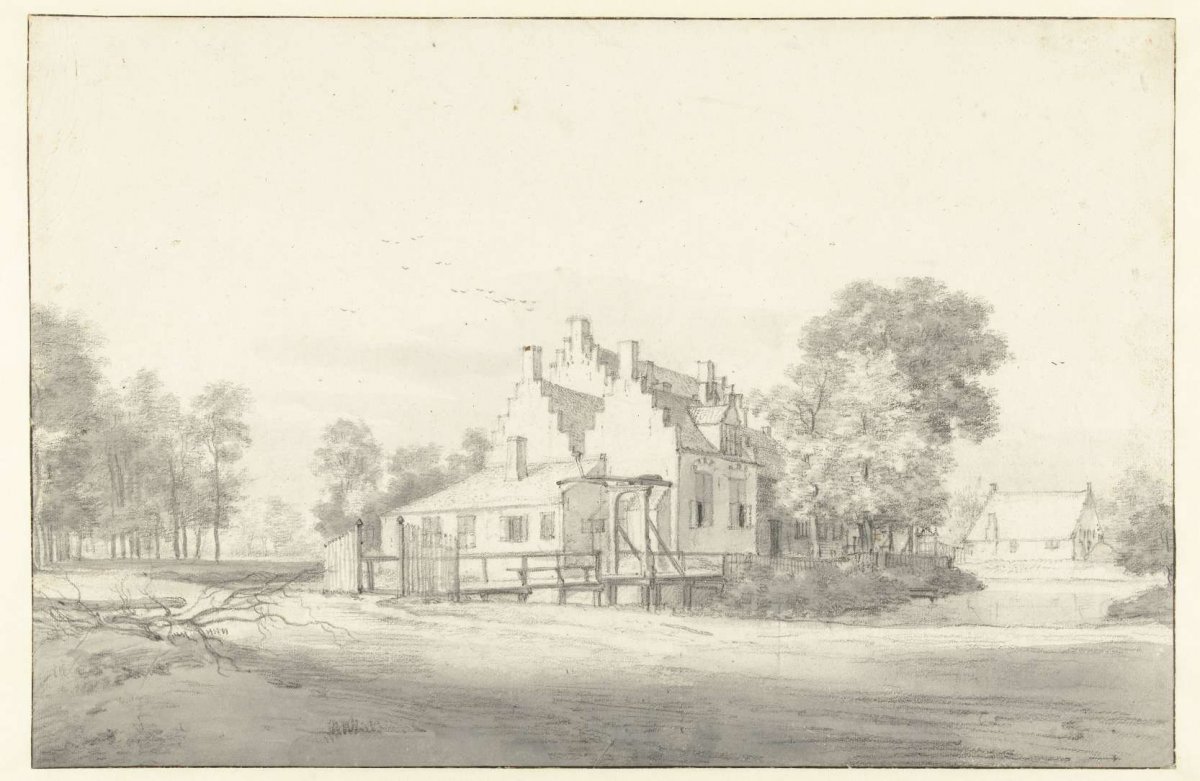 View of Huis Broekhuizen, Seen from the South, Roelant Roghman, c. 1646 - c. 1647
