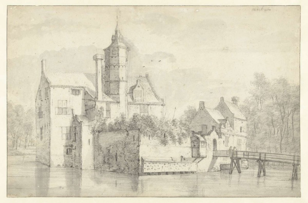 View of Kasteel Wulven, Seen from the South, Roelant Roghman, c. 1646 - c. 1647