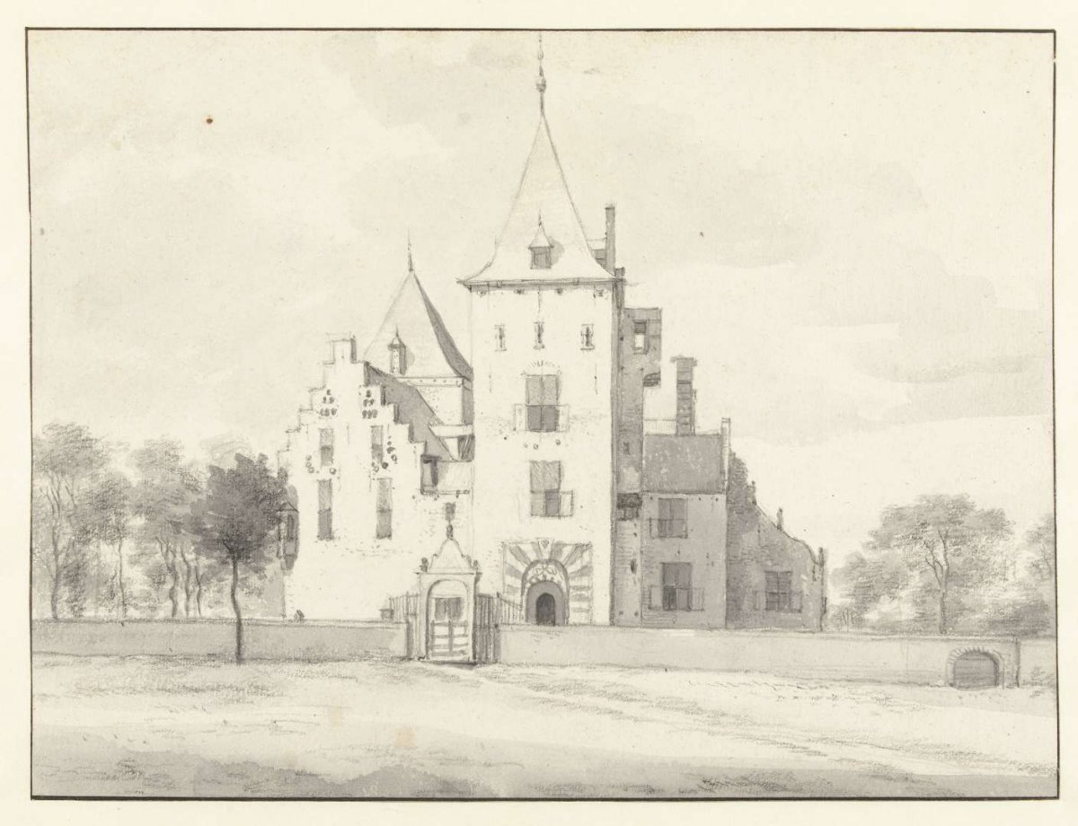View of Huis Amerongen, Seen from the East, Roelant Roghman, c. 1646 - c. 1647