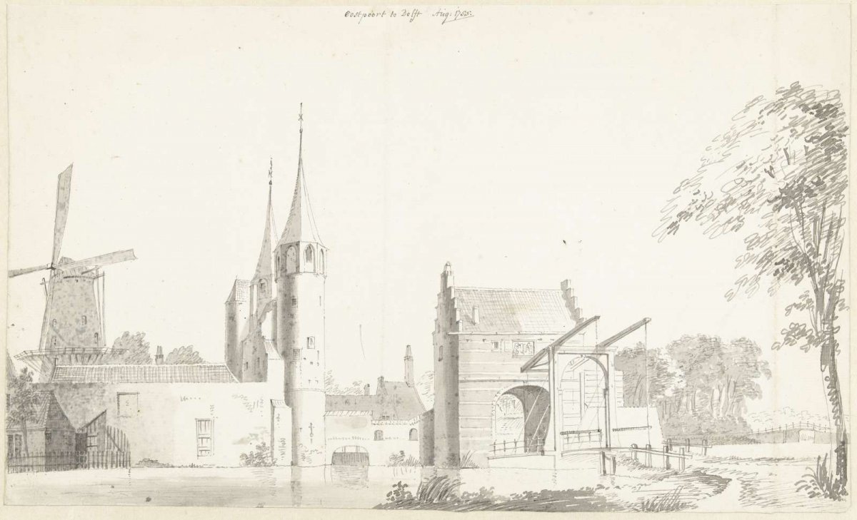 The Oostpoort in Delft, Pieter Jan van Liender, 1755