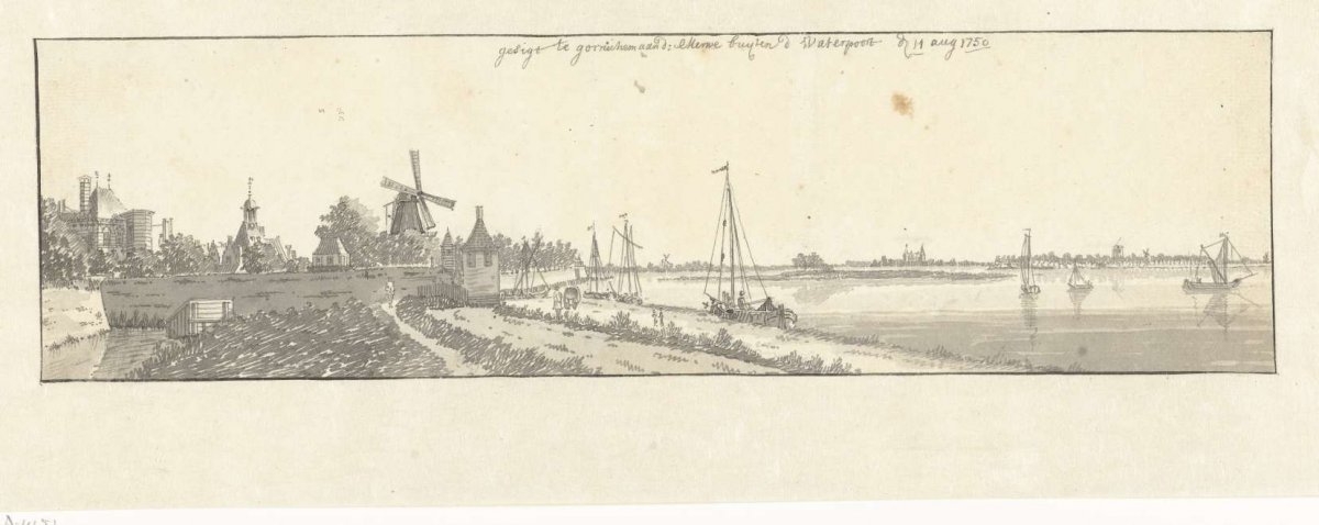 View of Gorinchem and the Waterpoort, Jan de Beijer, 1750