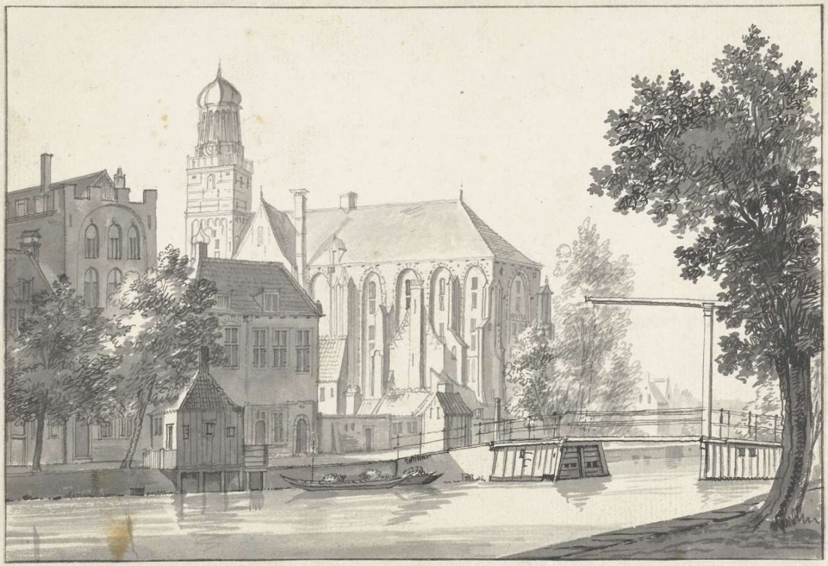 View of Utrecht with the St. Nicolaaskerk, Jan de Beijer, 1713 - 1780