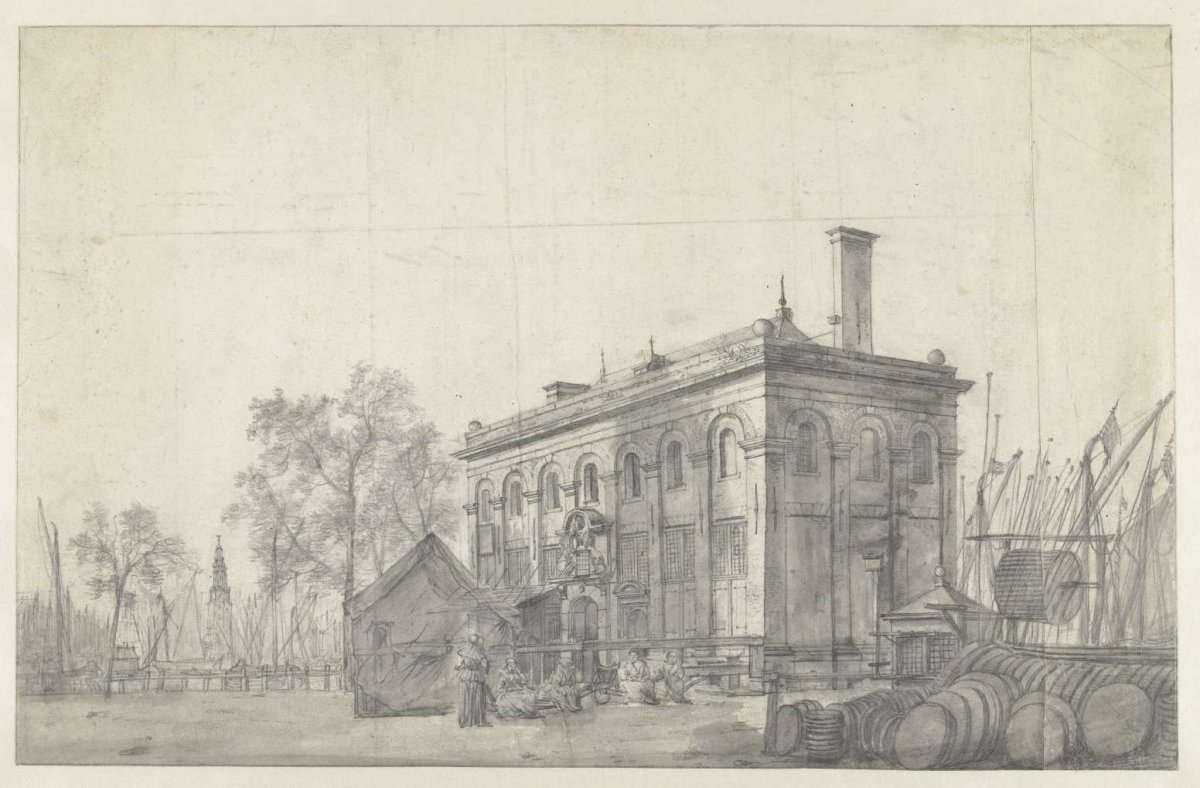Building Het Zeerecht on the Prins Hendrikkade in Amsterdam, Jan Abrahamsz. Beerstraten, 1632 - 1666