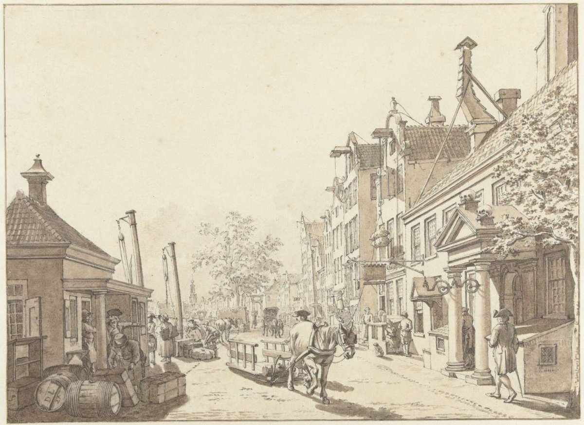 The Rokin, seen towards the Mint, Jacob Cats (1741-1799), 1785