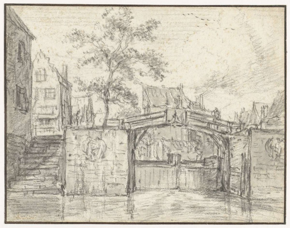 The Oude Haarlemmersluis (Old Haarlem Lock) on the Martelaarsgracht, Amsterdam, Jacob Isaacksz van Ruisdael, c. 1638 - c. 1655