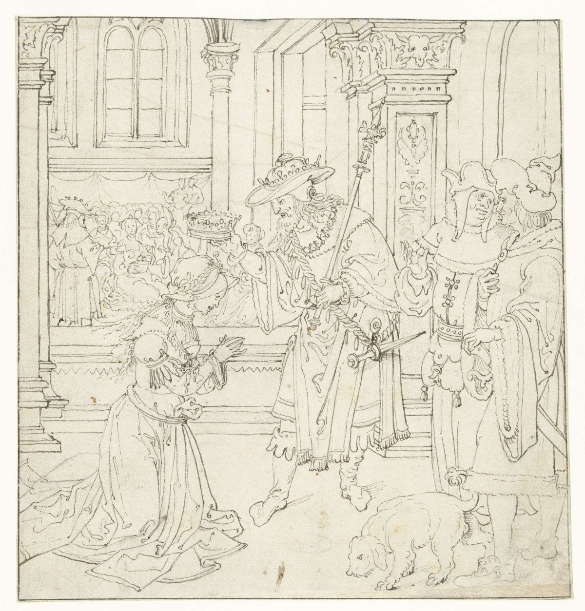 Esther wordt door Ahasverus gekroond, anonymous, 1517