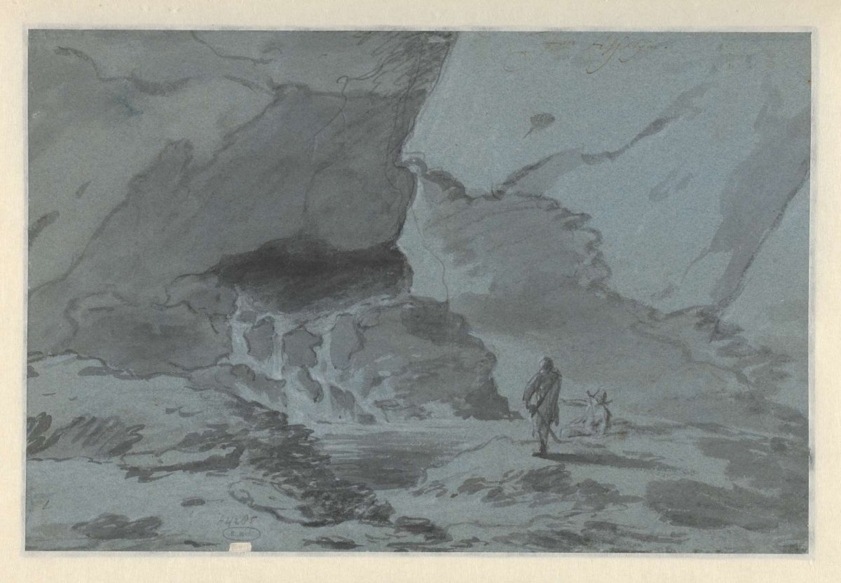 Two Travellers in a Subterranean Grotto, Jan Asselijn, c. 1636 - c. 1646