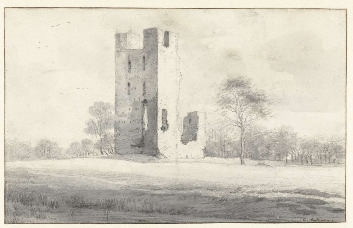 View of Huis te Vliet, Seen from the South-west, Roelant Roghman, c. 1646 - c. 1647