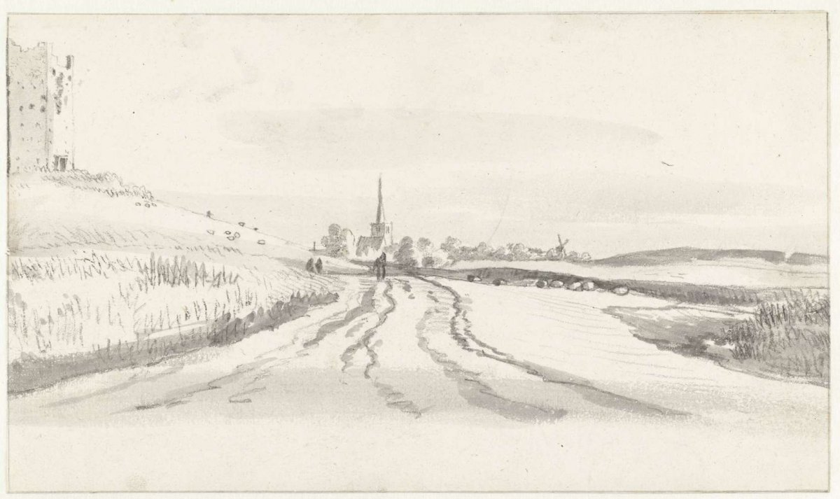 View of the Village of Almkerk, with Huis Altena on the Left, Roelant Roghman, c. 1646 - c. 1647