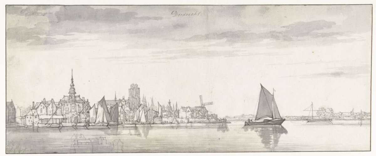 View of Dordrecht, Aelbert Cuyp, 1630 - 1691