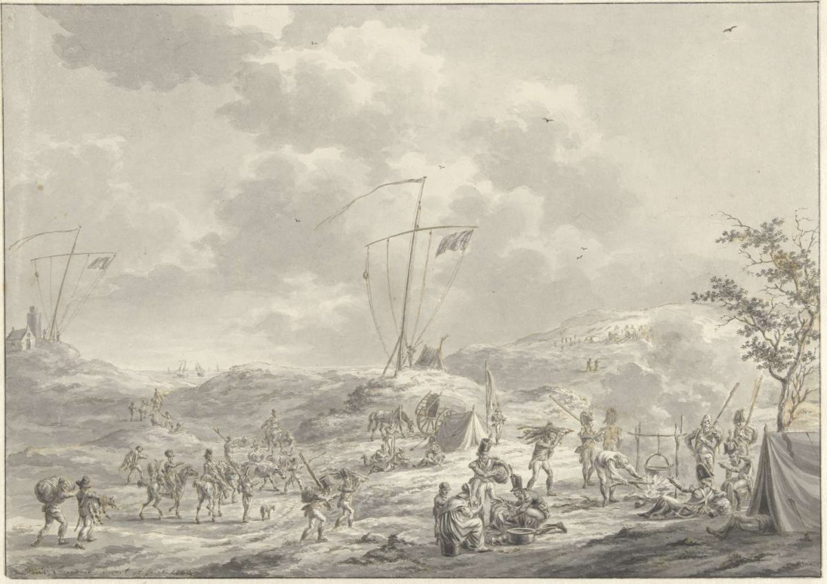 Camp of the Russian army at Callantsoog in 1799, Dirk Langendijk, 1804