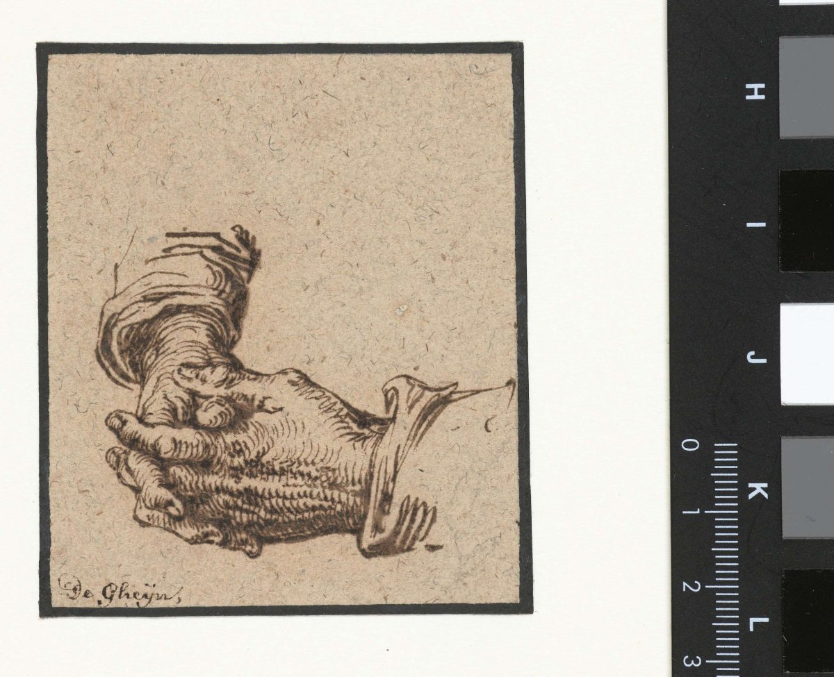 Two folded hands, Jacques de Gheyn (II), 1575 - 1625