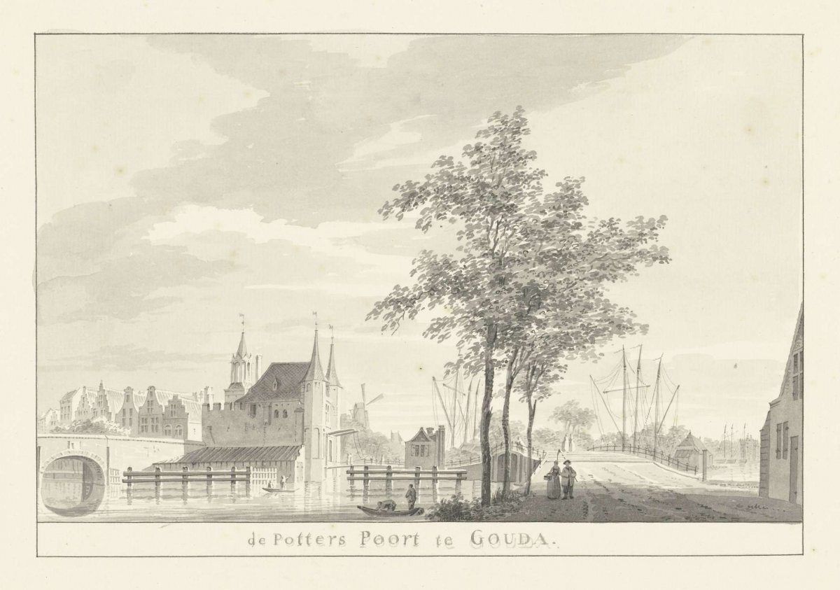 The Potters Gate at Gouda, Pieter Jan van Liender, 1737 - 1779