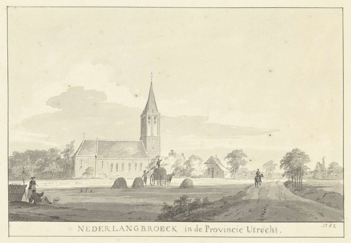 View of the village of Nederlangbroek, Pieter Jan van Liender, 1752