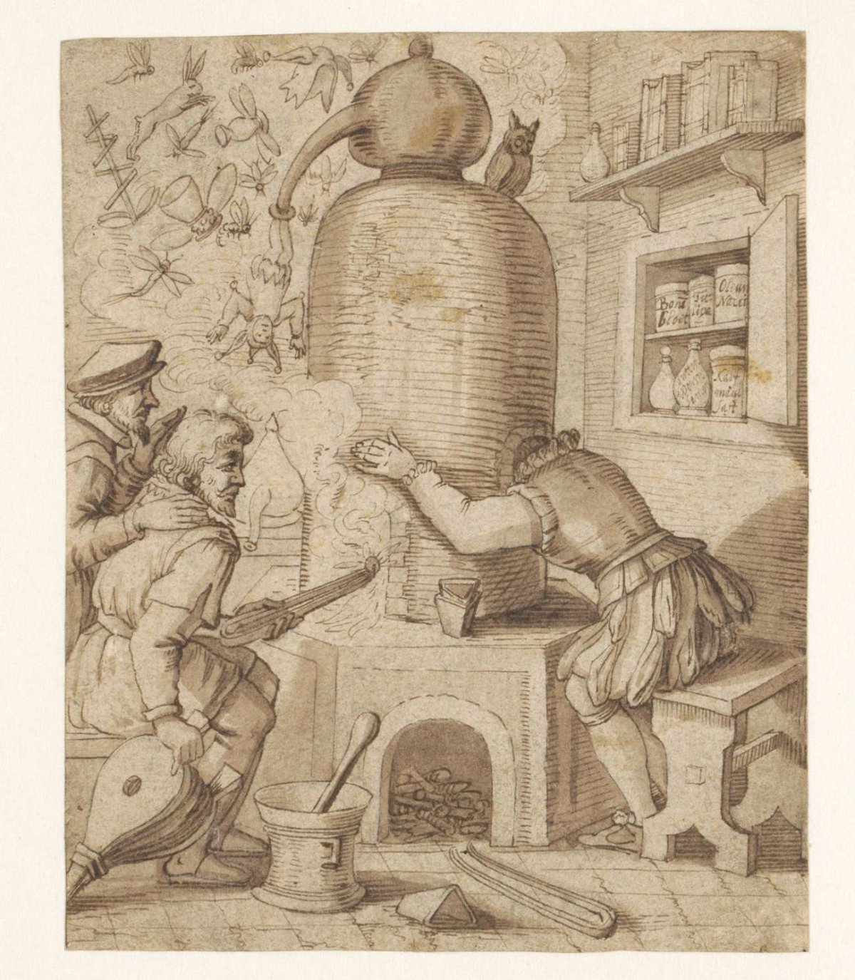 Satire on alchemy, anonymous, 1600 - 1610