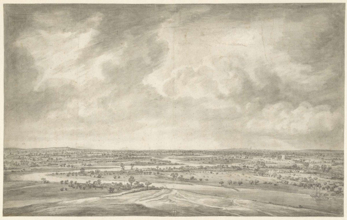 Panorama of the Lower Rhine, Looking East from the Heimenberg, near Rhenen, Daniël Schellinks, c. 1675 - c. 1690