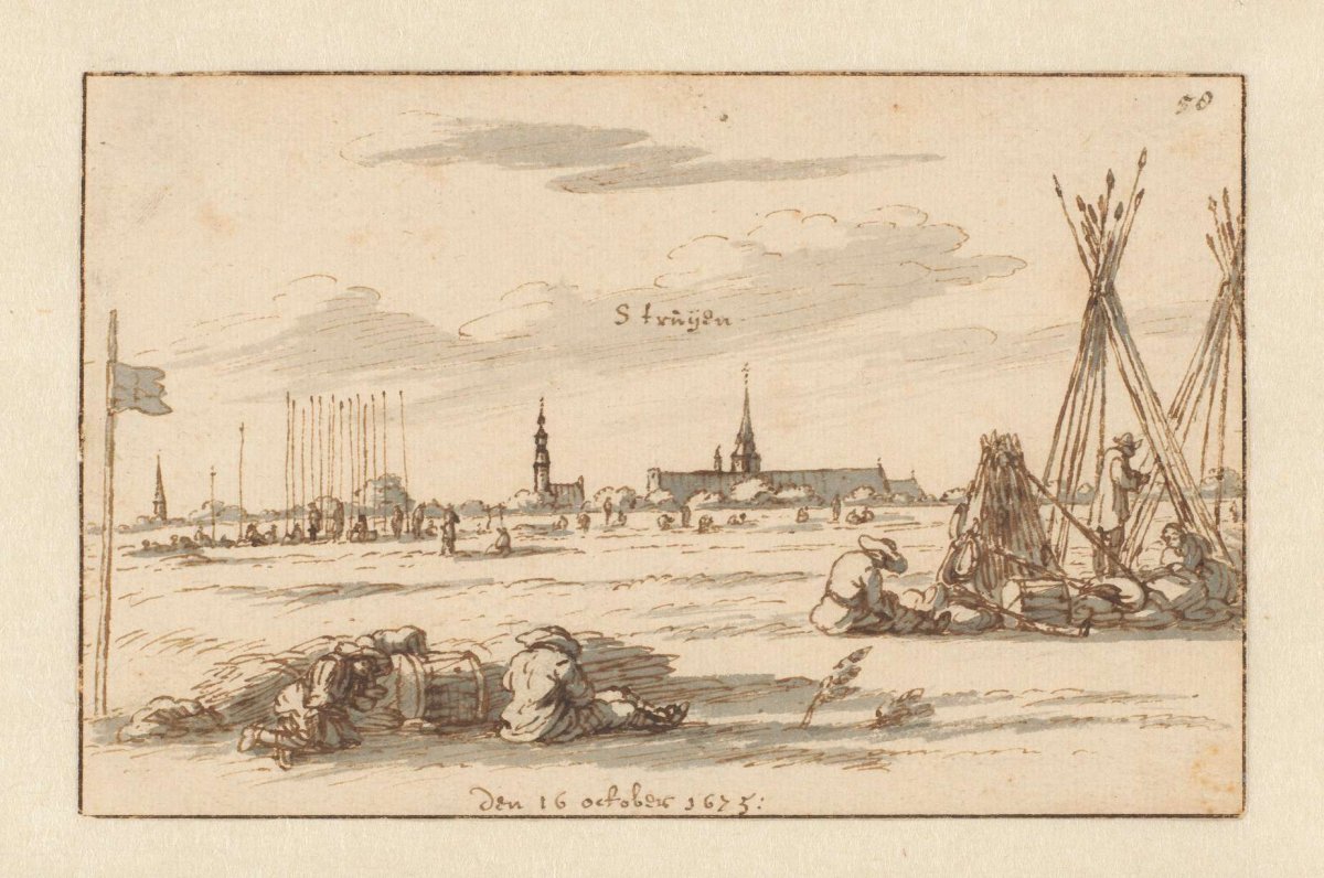 Encampment of the Army of Willem III near Sint-Truiden, Limburg, Barend Klotz, 1675