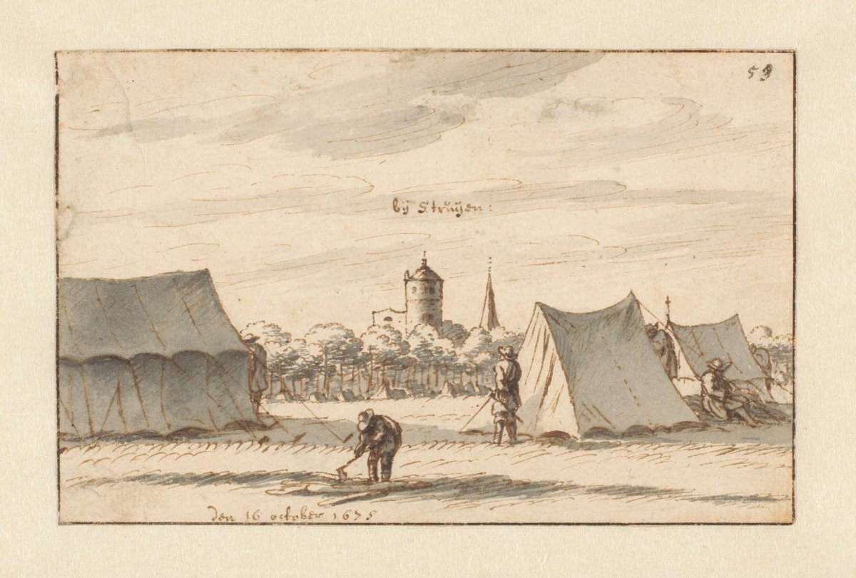 Encampment of the Army of Willem III near Sint-Truiden, Limburg, Barend Klotz, 1675
