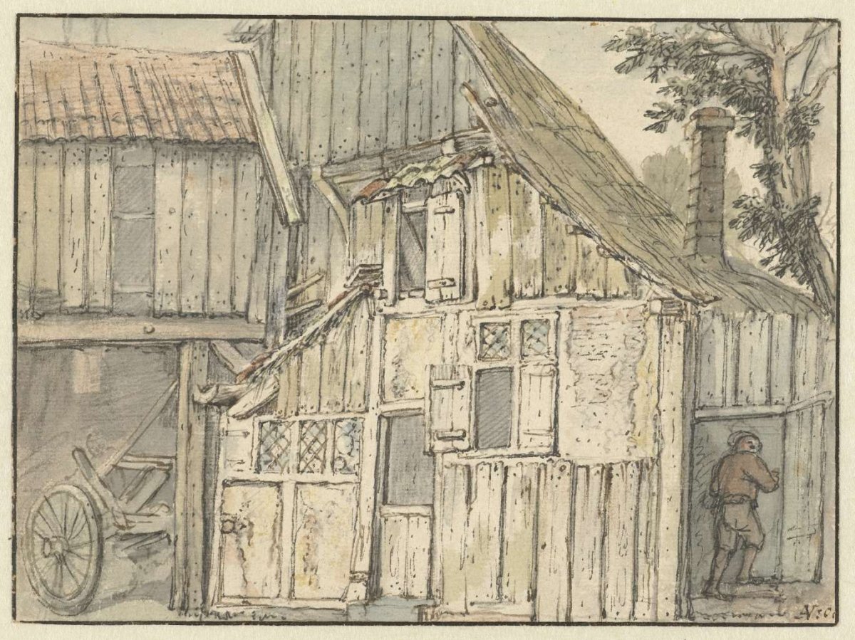 Gable of a farmhouse, Isaac van Ostade, 1631 - 1649