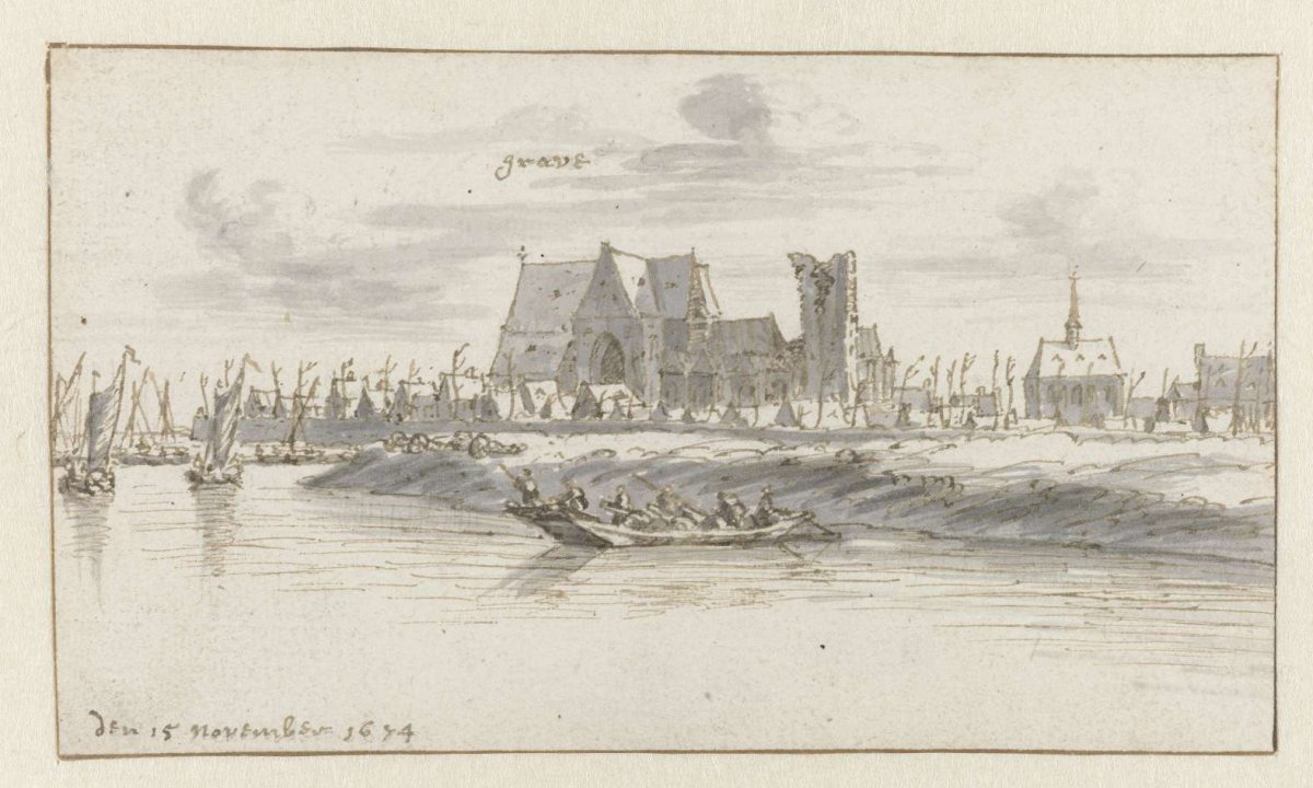 View of Grave, Noord-Brabant, Barend Klotz, 1674