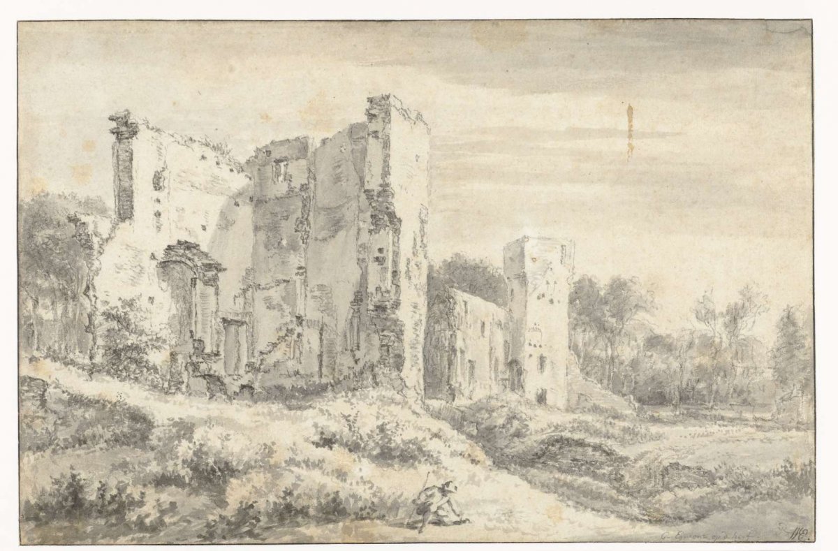 View of the Ruins of Egmond Castle, Jacob Isaacksz van Ruisdael, c. 1655