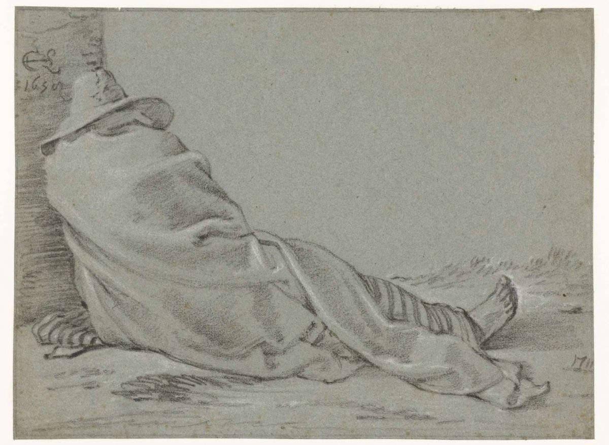 Slapende man, Cornelis Saftleven, 1658