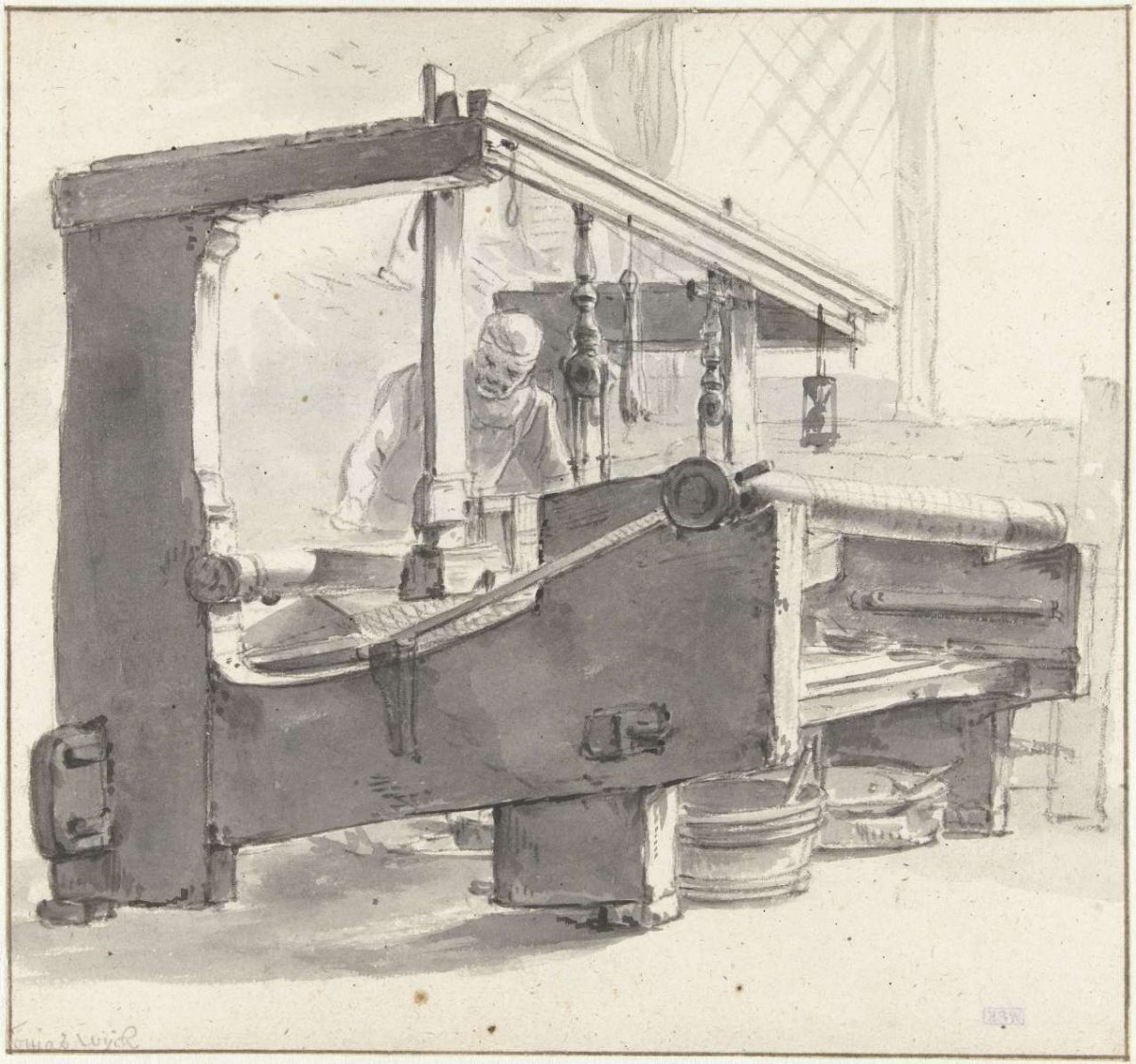 A weaver at work, Thomas Wijck, 1626 - 1677