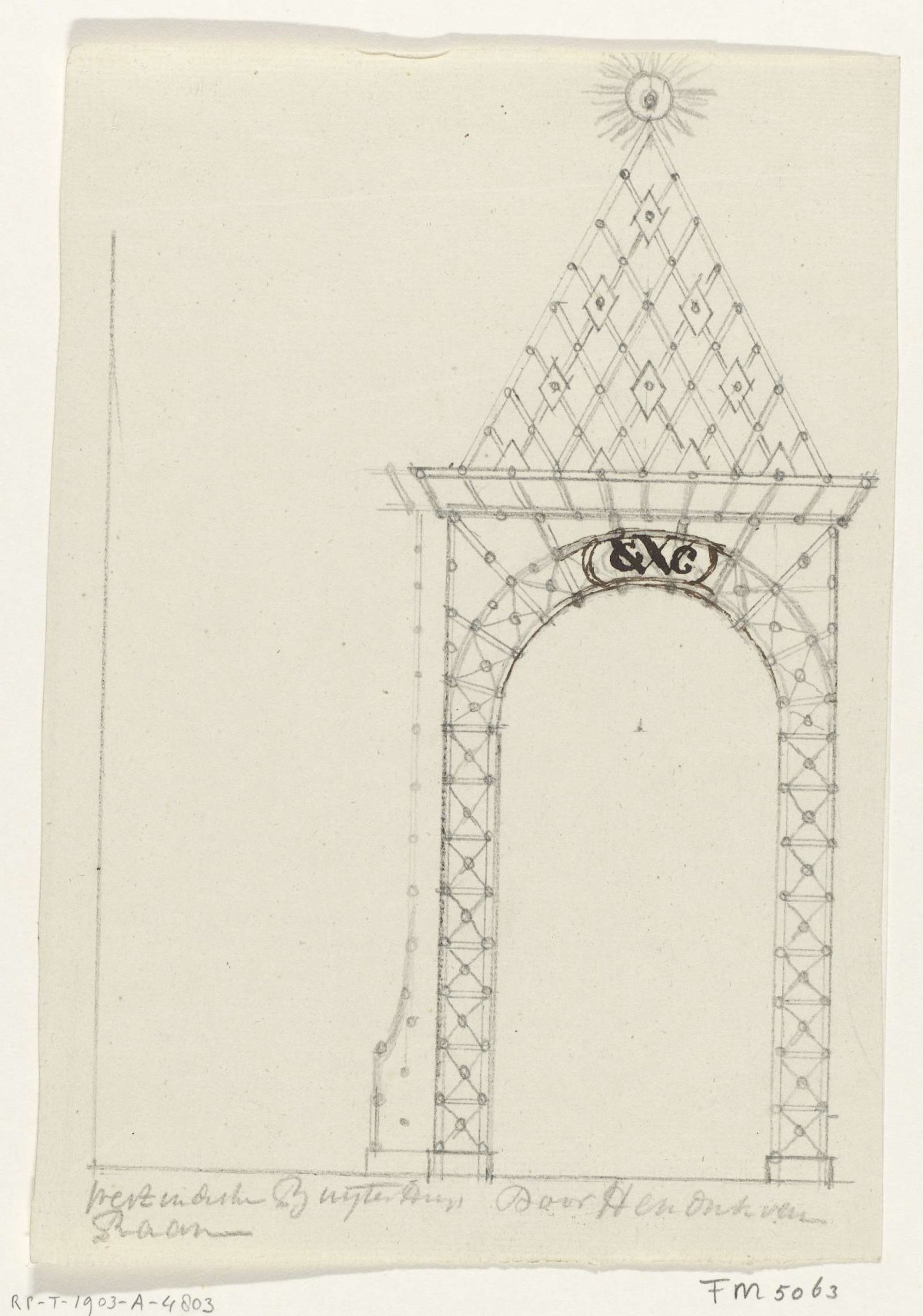 Design for illumination of the West India country house at Amsterdam, 1788, Hendrik G. van Raan, 1788
